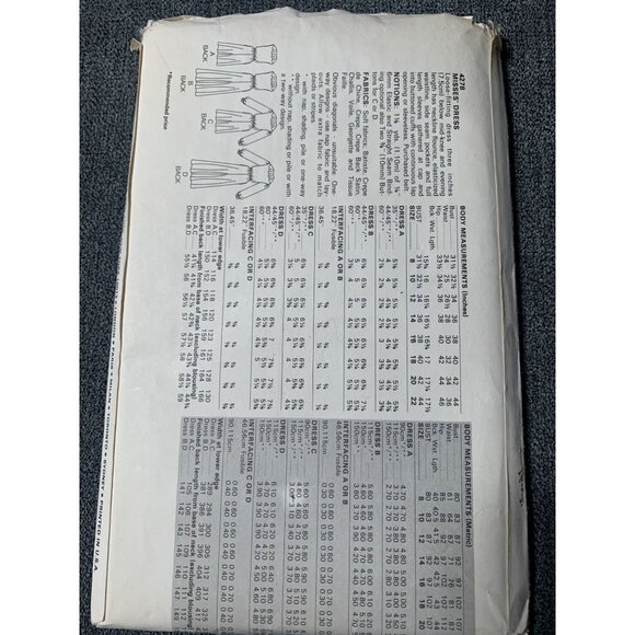 Butterick Misses Dress Sewing Pattern sz 14 4278 - uncut - Picture 3 of 5